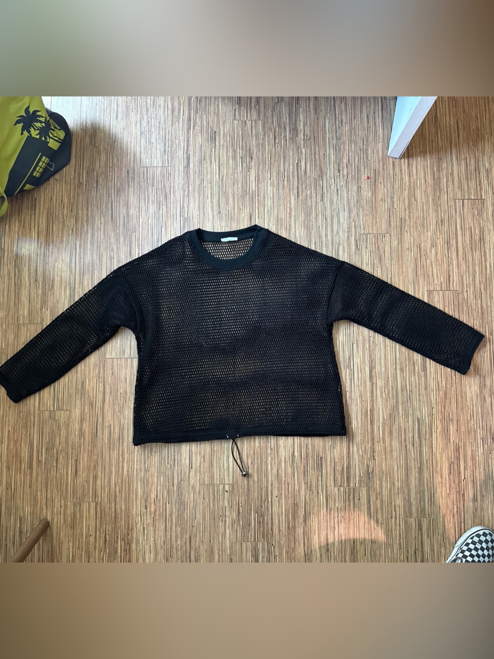 Zara Sport Women’s Size Medium Black Mesh Sweater Long Sleeve Round Neck
